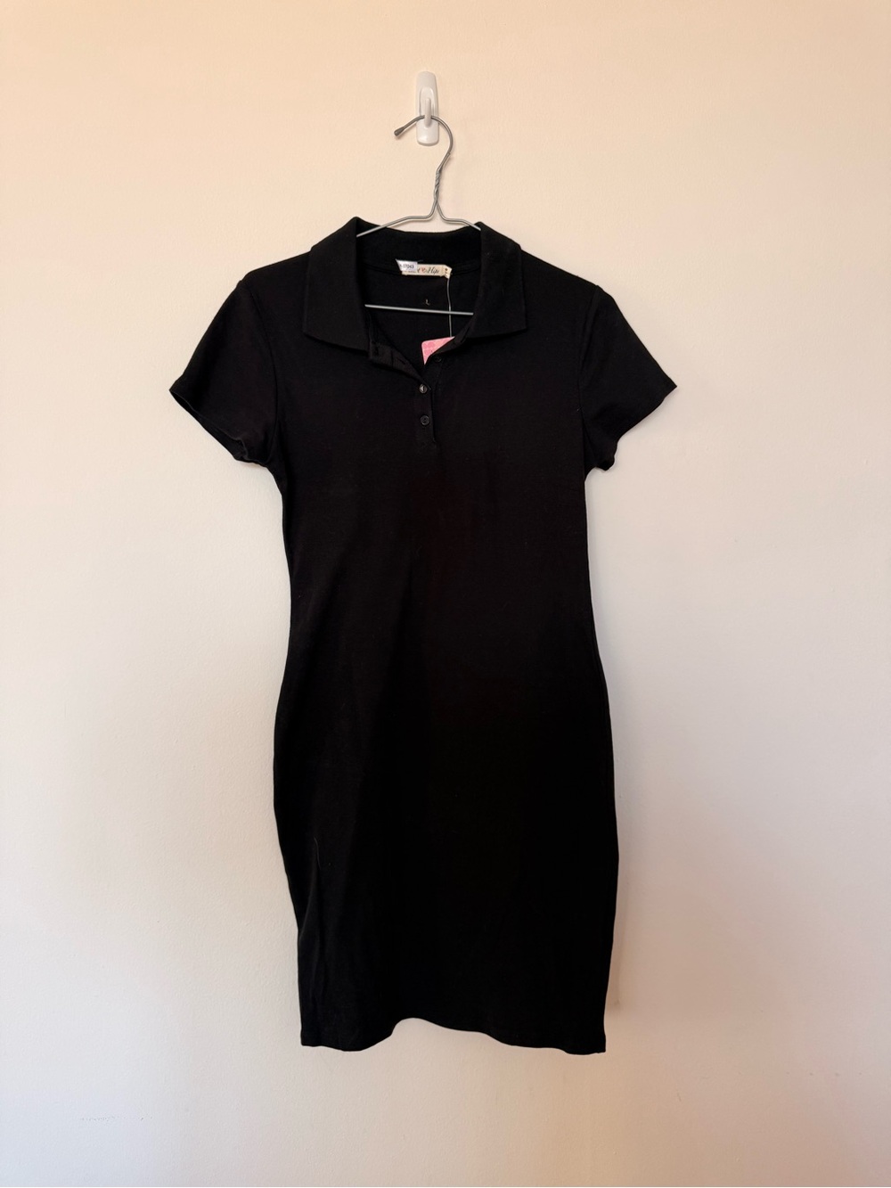 Classic Black Polo Dress - Women 100% cotton